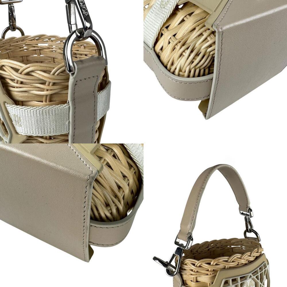 Dior Bag Tan Shoulder Rattan Sahara Leather Beige Silver - Picture 4 of 4